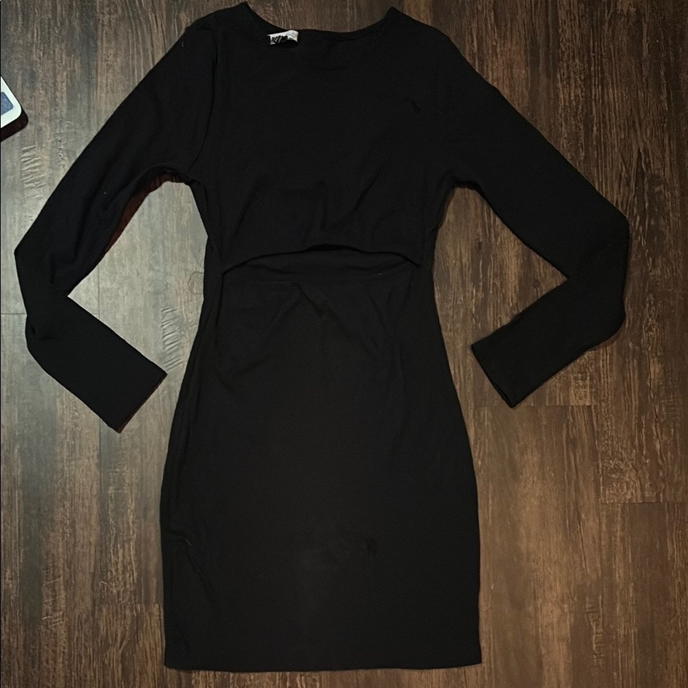 Black Long Sleeve Body Con Dress